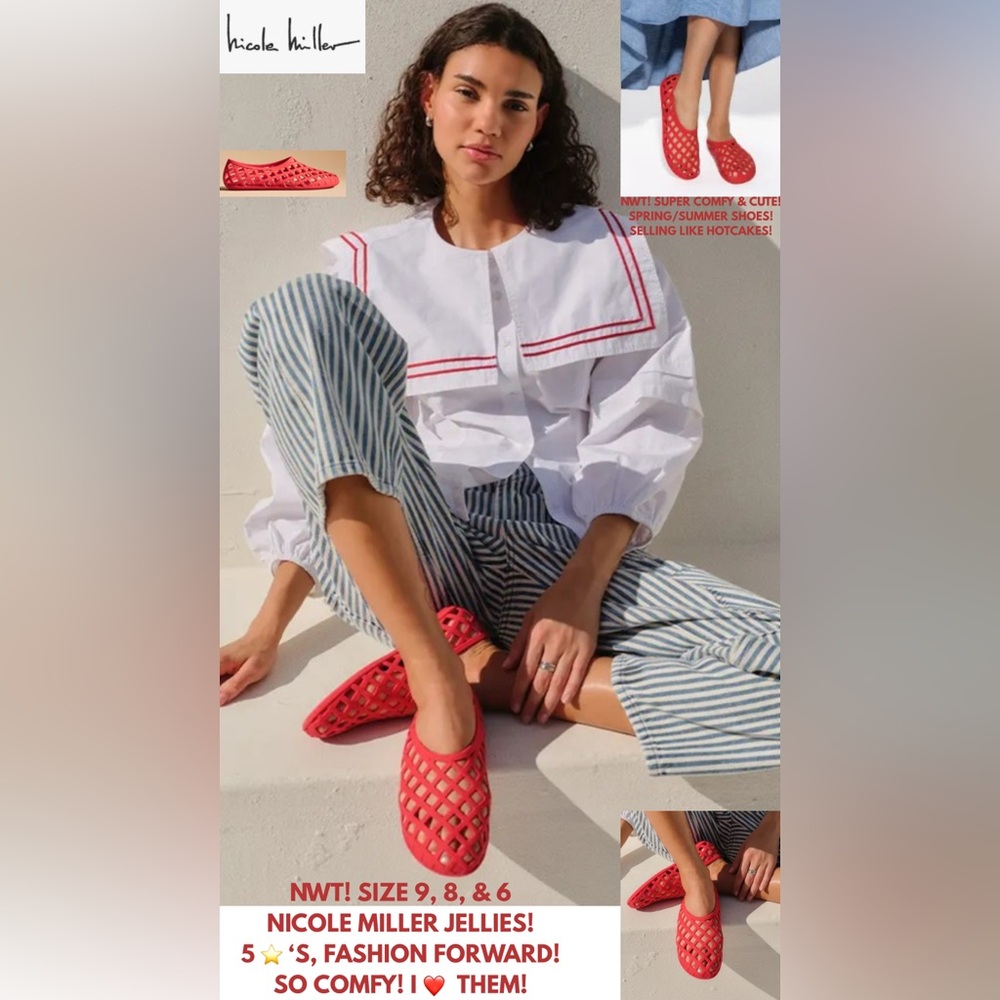 NWT! ANTHROPOLOGIE RED JELLIES SIZE 6,8,& 9! ON TREND FOR SUMMER! BYE CROCS!